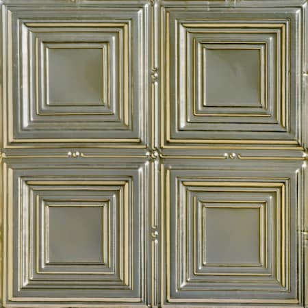 Cubism 2 Ft. X 2 Ft.  Faux Tin Lay-in Ceiling Tile In Gold Nugget (48 Sq. Ft./case), 12PK